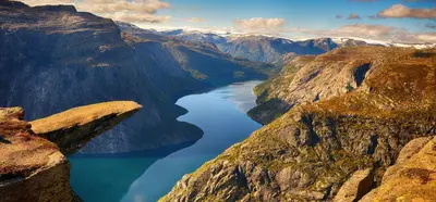 an aerial view at Trolltunga View in Tysso