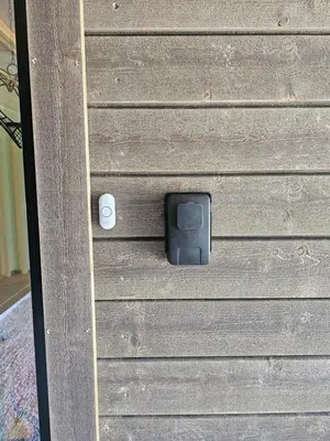 a door with a small box on the side of it at Panorama view in Stranda