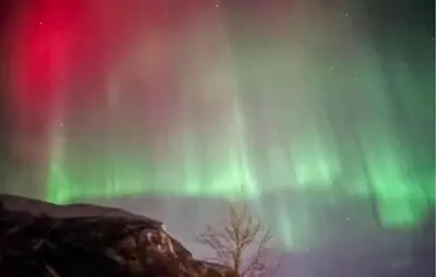 an image of the northern lights in the sky at 2 Bedroom Cozy Home In Straumgjerde in Riksem