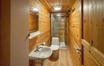 a bathroom with a sink and a toilet at 1 Bedroom Amazing Apartment In Trysil in Trysil