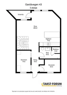 a floor plan of a house at Leilighet i Oppdal - 4 soverom, 2 stuer og 2 bad in Oppdal