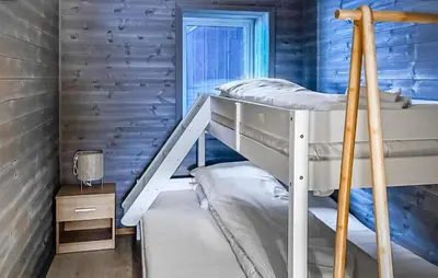 a bunk room with two bunk beds in it at Lovely Apartment In Geilo With Wi-Fi in Geilo
