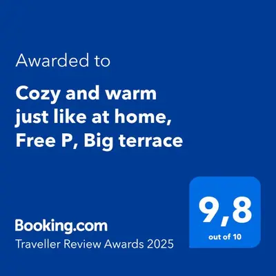 a screenshot of a phone with the text wanted to cozy and warm just like at at Cozy and warm just like at home, Free P, Big terrace in Langevåg