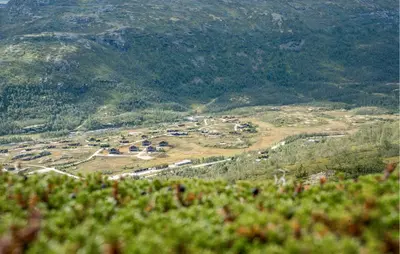 a view of a small village in a mountain at 3 Bedroom Nice Home In Vøringsfoss in Maurset