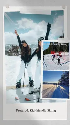 two pictures of a woman on skis in the snow at Mountain & Lake Haven & Close to Oslo in Stange