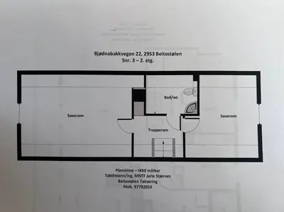 a black and white floor plan of a room at Bjødnabakkvegen 22C in Beitostøl