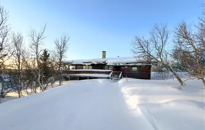 a house covered in snow in front at Awesome Home In Venabygd With Sauna in Venabygd
