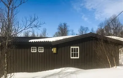 a black building with snow on top of it at 3 Bedroom Stunning Home In Uvdal in Uvdal