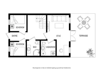 a floor plan of a house at Rorbu i Gilsvågen - 3 soverom - Båtutleie in Austevoll