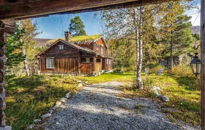 an image of an old house with a grass roof at Nice Home In Bjorli With Wifi in Bjorli