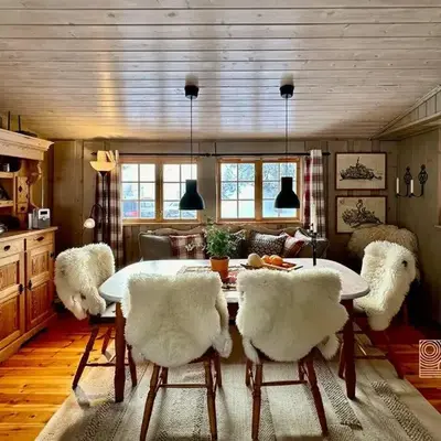 Family-friendly cabin at Sjusjøen with ski trails