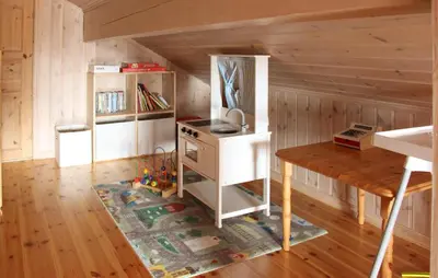 a room with a desk and a table in a house at Gorgeous Home In Venabygd With Sauna in Venabygd