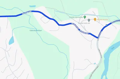 a map of the route of the cleanup effort at Cozy Apartment close to Hovden alpine centre in Hovden