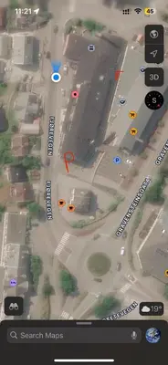 a map of a parking lot with cars and buildings at Studio apartment in Sogndal