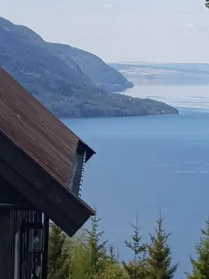 a view of a body of water from a house at Annex Fjara greater Oslos best view sleeps 10 guests in 3 bedrooms in Stange