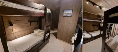 two bunk beds are in a room with at Alpinvegen 22B, Trysil Alpin 22B in Trysil