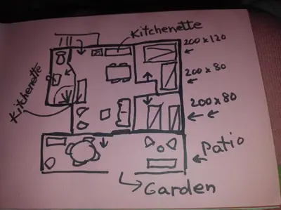 a drawing of a floor plan of a house at Sleep Over in Eiknes