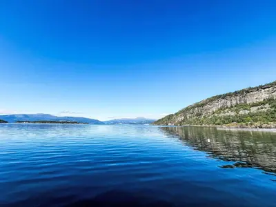 a view of a large body of water at Holiday Home Blå Hytte by Interhome in Herand