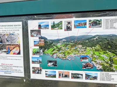 a sign with a map of a resort at Holiday Home Blå Hytte by Interhome in Herand