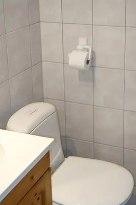 a bathroom with a toilet and a roll of toilet paper at Chalet Skeisvegen by Interhome in Svingvoll
