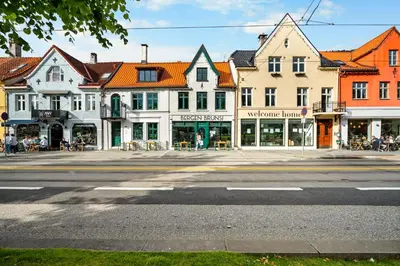 an empty street in a town with buildings at One of a kind in Bergen I 7 Bedrooms I 15 Guests! in Bergen