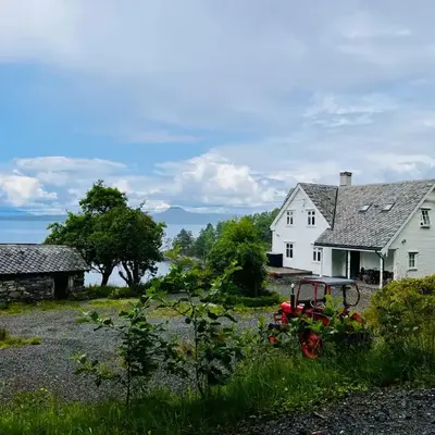 Fjord house with a private bay