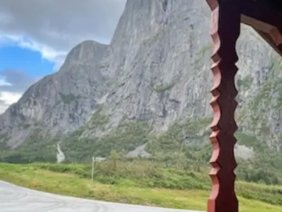 a view of a mountain from the window of a vehicle at 4 person holiday home in Eresfjord-By Traum in Øverås