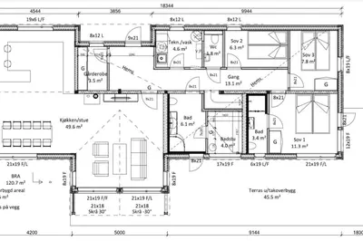 a floor plan of a house at New chalet with great view in Hafjell