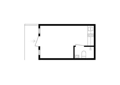 a floor plan of a small apartment at Dinbnb Apartments I Explore Bergen! I 650m To Bryggen I Easy Check-in in Bergen