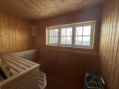 a cabin with a sauna with a window at Perfect Couple's Hideaway In Nature! in Beitostøl