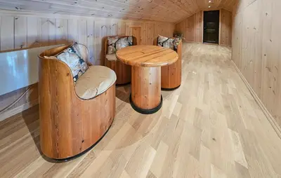 a room with a wooden table and chairs at Gorgeous Home In Gol With Sauna in Gol