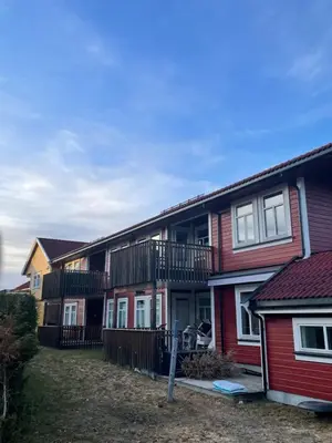 a row of houses with balconies on them at Ski VM 2025 in Trondheim