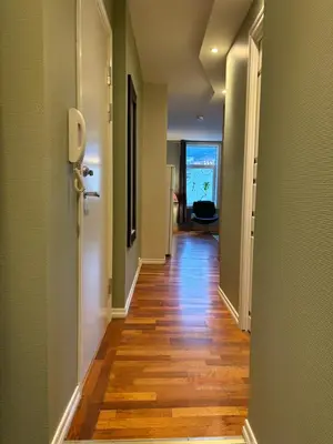 an empty hallway with at Retro Apartment in Bergen