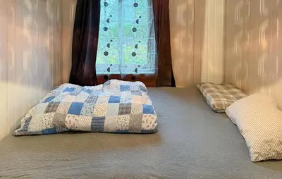 two pillows sitting on the floor in a room at 1 Bedroom Beautiful Home In Korssund in Korssund