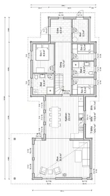 a floor plan of a house at Modern Cabin With Ski Inout In Great Area in Brunstad