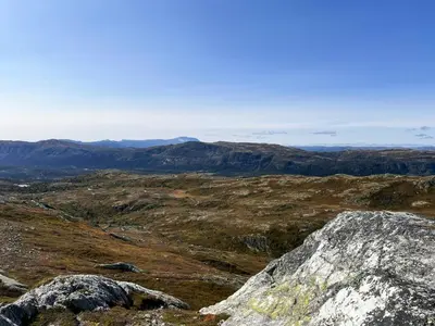 a view from the top of a mountain at Modern Family Cabin At Vegglifjell in Veggli