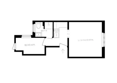 a black and white floor plan of a house at Unique apartment-Romantic Street-Easy Check-In in Bergen