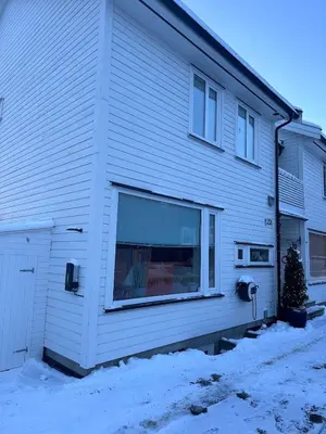 a house with a window on the side of it at World championship, VM på ski Granåsen 2025 in Trondheim