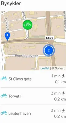 a screenshot of a cell phone with a map at Liten studioleilighet meget sentralt i sentrum, 3 minutter fra torget in Trondheim