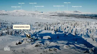 an aerial view of a snow covered mountain at Modern Mountain Cabin - 3 Bedrooms - Sleeps 7 in Torpo