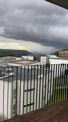 a view from a balcony of a building at Modern Appartement - Ski World Cup 2025 in Trondheim