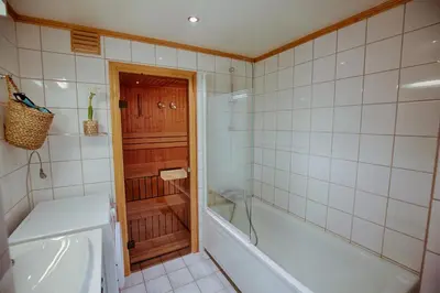 a bathroom with a shower and a bath tub at Perfectly Located-Close To Ski Slopes And Hiking Trails in Beitostøl