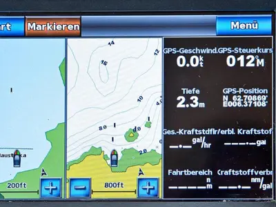 a computer screen with a map on it at 6 person holiday home in Fjørtoft in Fjørtoft