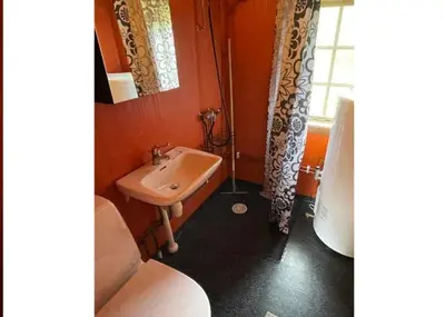 a bathroom with a sink and a toilet at Trysilfjellet Nord 509 in Trysil