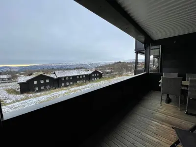a view from the balcony of a house with a view at Family-Friendly Stay Near Ski Trails! in Beitostøl