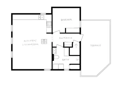 a floor plan of a house at 200m to Torgalmenningen & 20 sqm terrace in Bergen