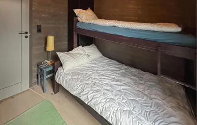 a bedroom with a bunk bed and a lamp at 3 Bedroom Cozy Home In Rendalen in Rendalen