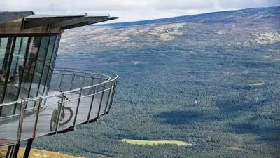 an observation deck on top of a mountain at Ski inn Ski Out Best holiday Apartments i Oppdal in Oppdal