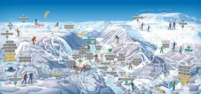 a map of a mountain with people on it at Geilo Gaarden - Geilo sentrum in Geilo