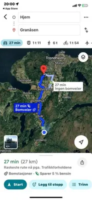 a screenshot of a map with a red marker at Hus til leie under VM 2025 in Ler